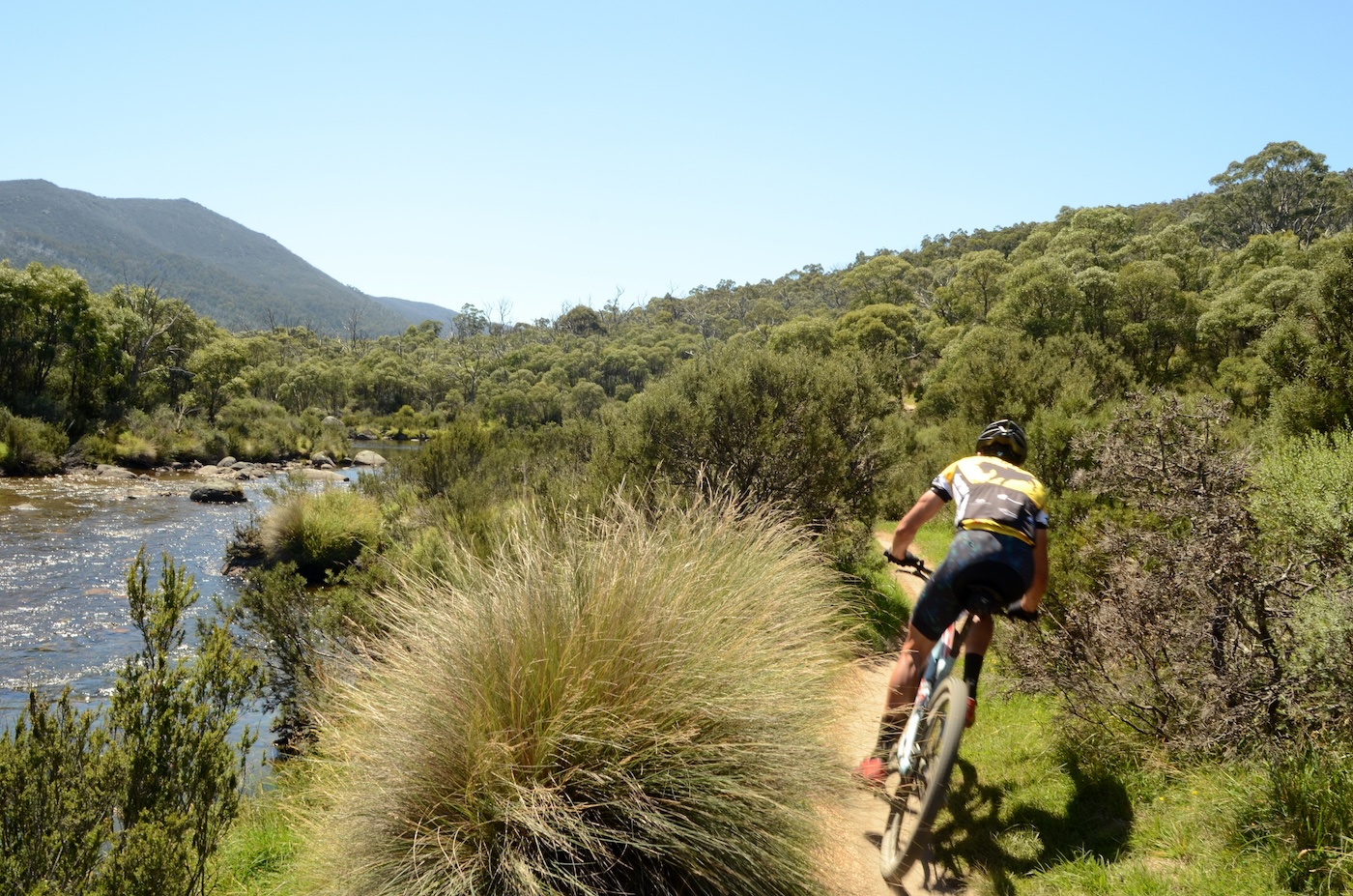 Mountain biking, Snowy Mountains, NSW, Australia